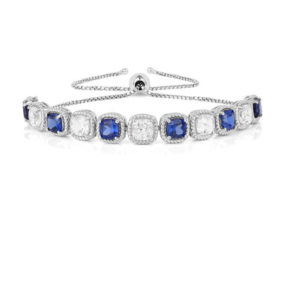 Created Blue Sapphire Tennis Bracelet