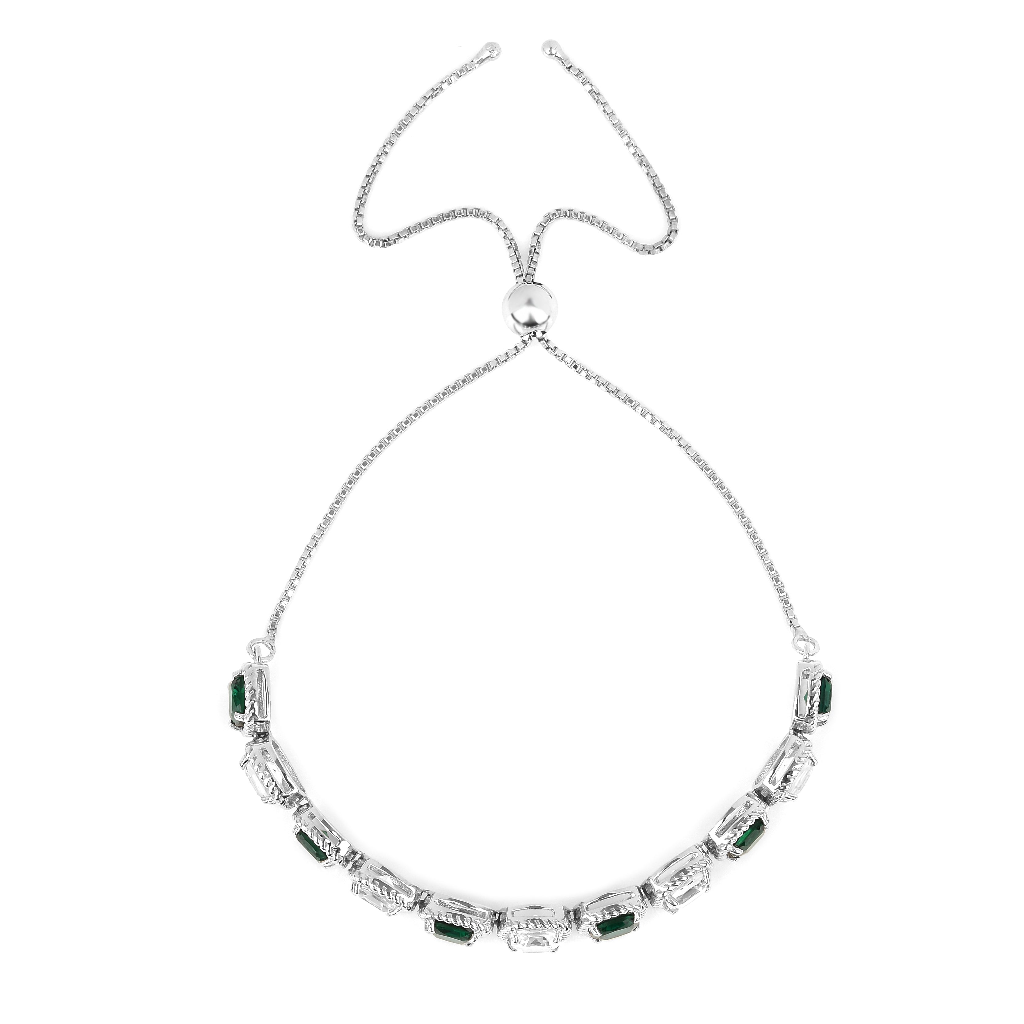 Created Green Emerald Tennis Bracelet