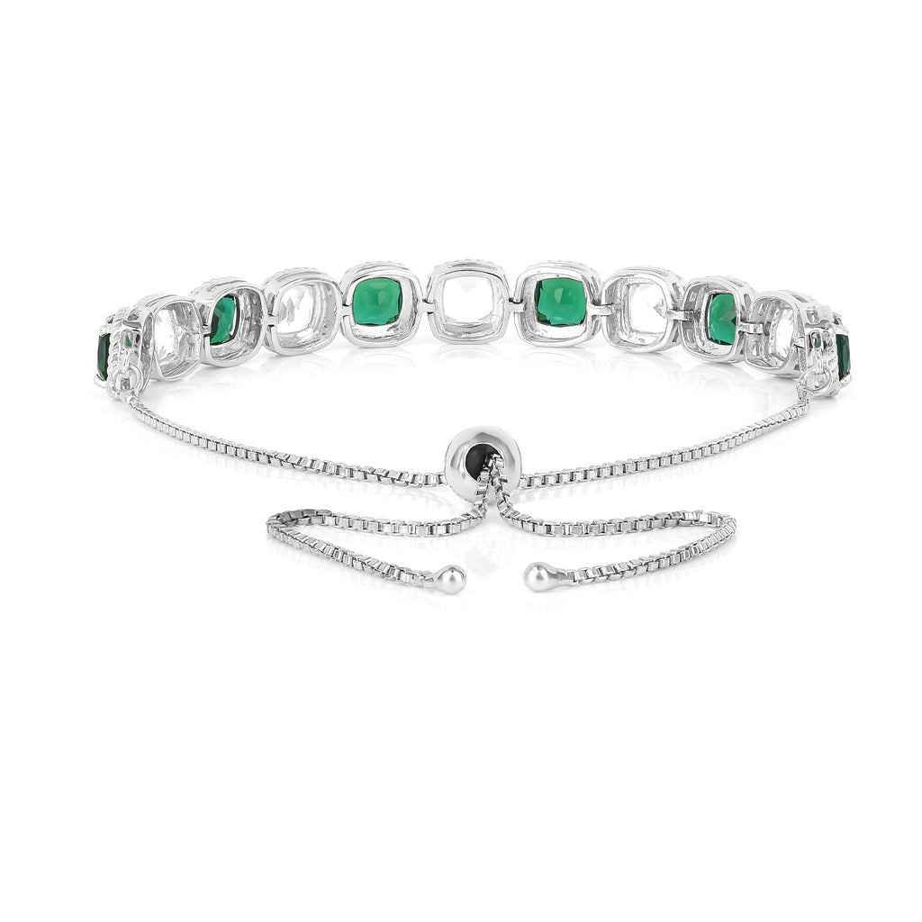 Created Green Emerald Tennis Bracelet