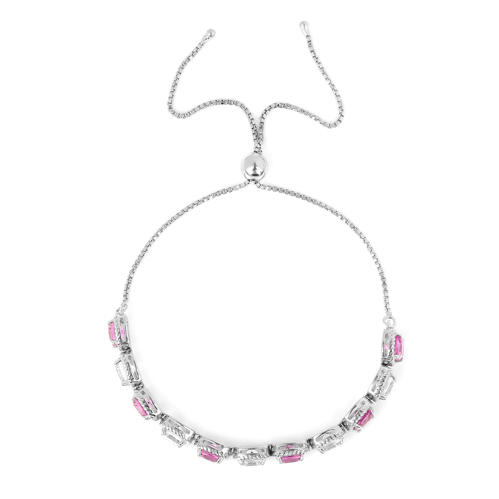 Lab Grown Pink Sapphire Tennis Bracelet