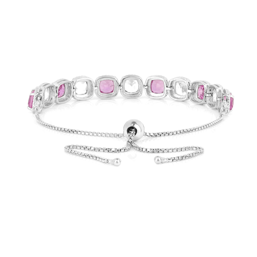 Lab Grown Pink Sapphire Tennis Bracelet