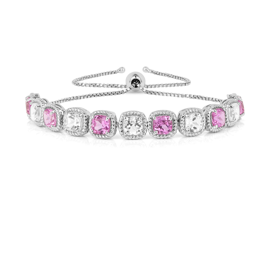 Lab Grown Pink Sapphire Tennis Bracelet