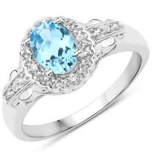 Load image into Gallery viewer, Swiss Blue Topaz Necklace and Earring set