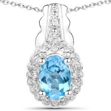 Load image into Gallery viewer, Swiss Blue Topaz Necklace and Earring set