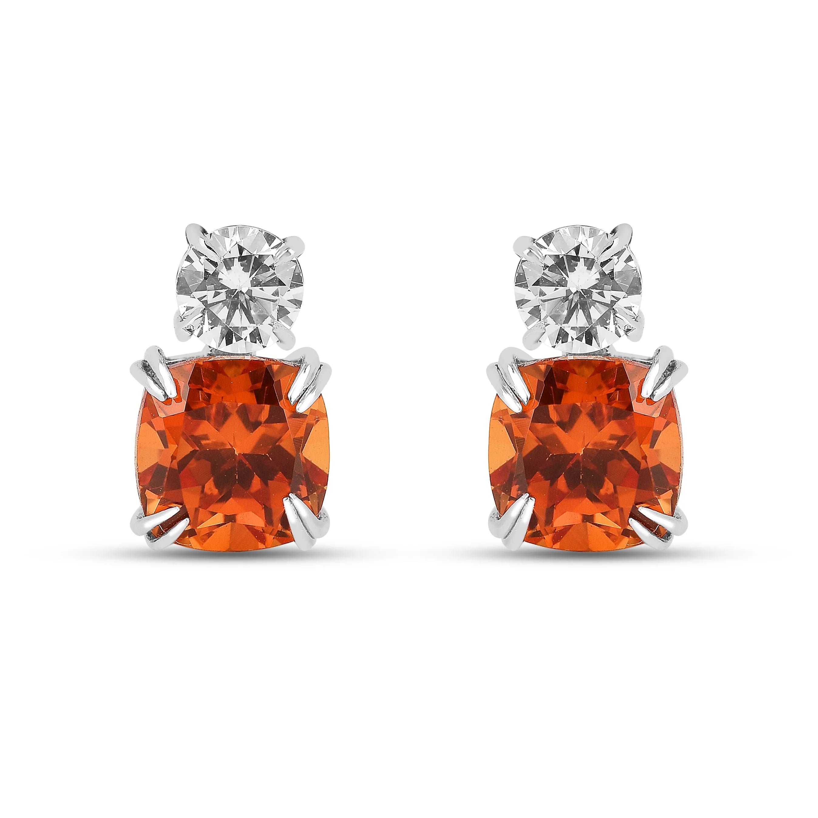 Peach Sapphire Stud Earrings