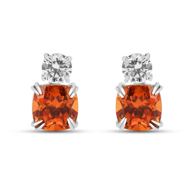 Peach Sapphire Stud Earrings