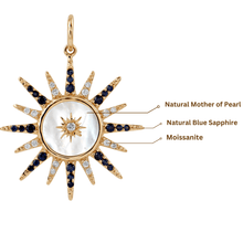 Load image into Gallery viewer, Mother of Pearl Sapphire Pendant Necklace