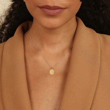 Load image into Gallery viewer, halo pendant necklace, citrine pendant necklace, natural citrine jewelry, affordable citrine jewelry online