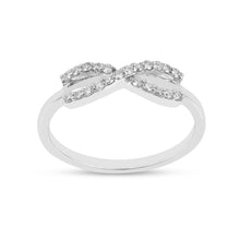 Load image into Gallery viewer, Silver Criss Cross Infinity Pave Ring 