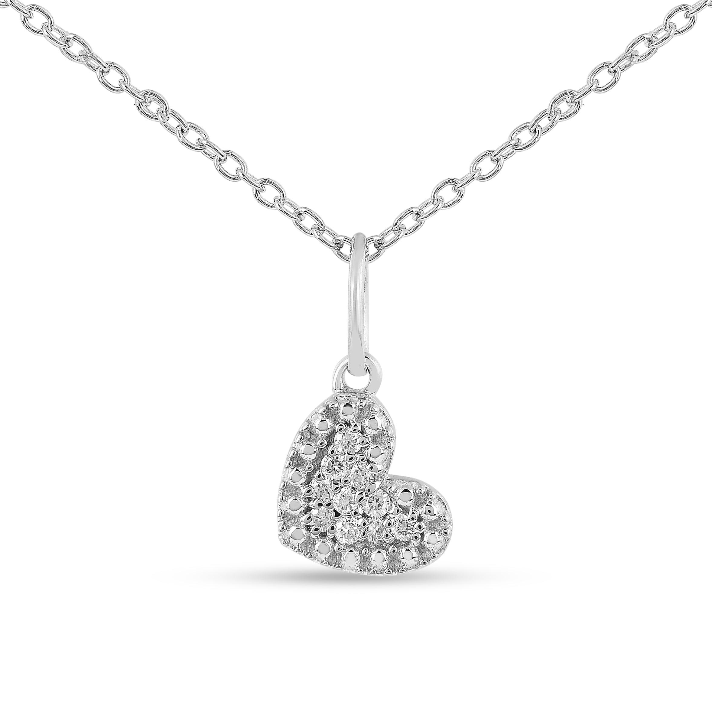 Lab grown diamond Heart Pendant Necklace For Women