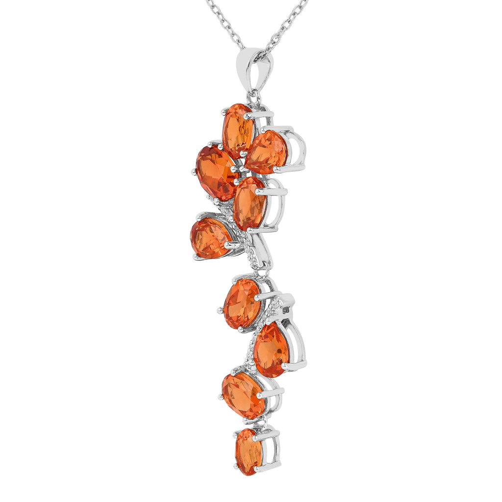 Peach Sapphire Leaf Pendant Necklace FineColorJewels 925 Sterling Silver, best gift for girls, best gift for women, dla-dm-discount-all-154898, gift for her, gift from daughter, lab grown sapphire necklace, leaf necklace, Necklace, peach Gemstone, Peach Sapphire Jewelry, peach Sapphire necklace, peach sapphire pendant necklaceLab Created Padparadscha necklaces, Pink Orange Sapphire, square necklace, Trending Jewelry, Valentine's Day gift