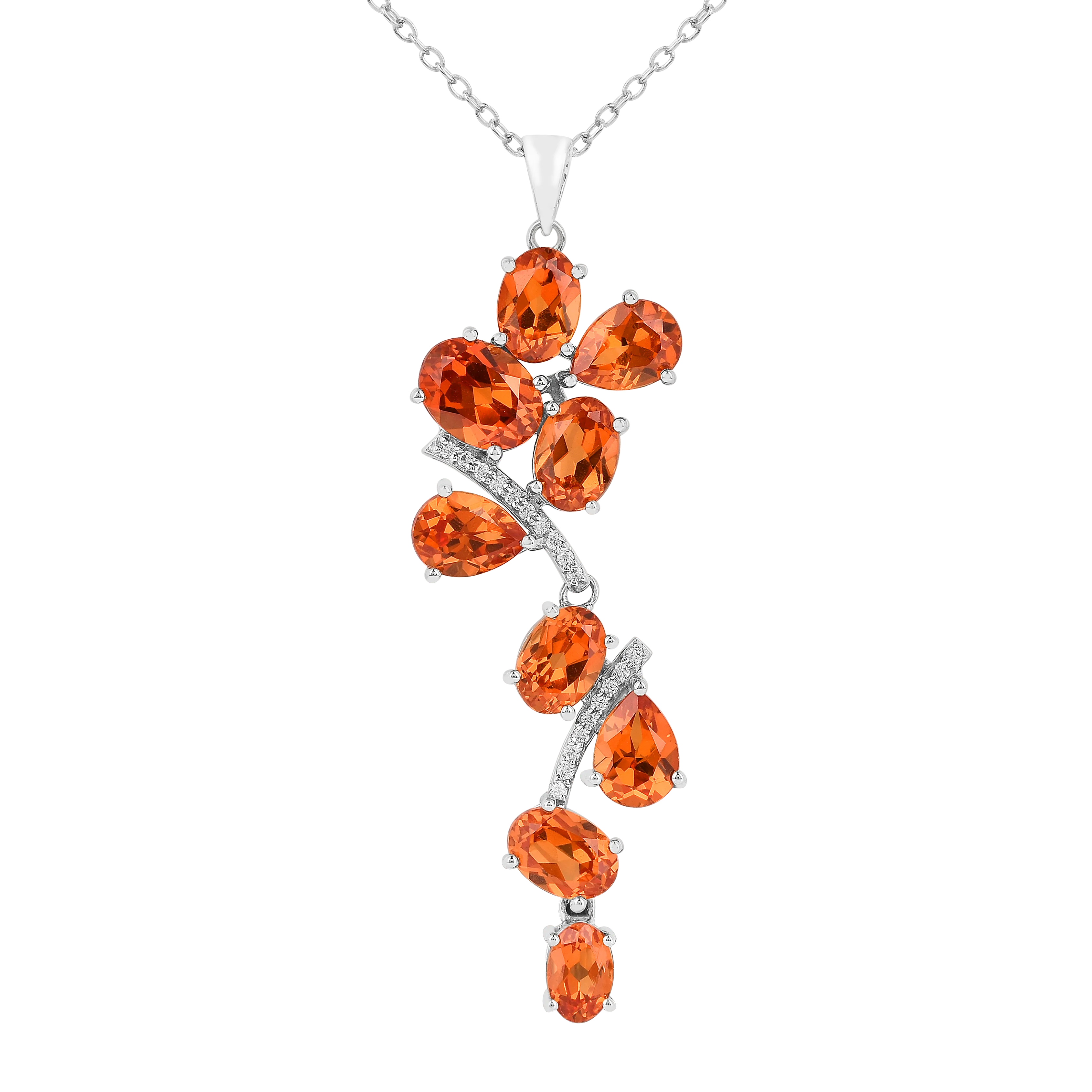 Peach Sapphire Leaf Pendant Necklace FineColorJewels 925 Sterling Silver, best gift for girls, best gift for women, dla-dm-discount-all-154898, gift for her, gift from daughter, lab grown sapphire necklace, leaf necklace, Necklace, peach Gemstone, Peach Sapphire Jewelry, peach Sapphire necklace, peach sapphire pendant necklaceLab Created Padparadscha necklaces, Pink Orange Sapphire, square necklace, Trending Jewelry, Valentine's Day gift