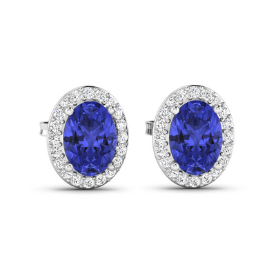 Genuine Diamond and Tanzanite Studs