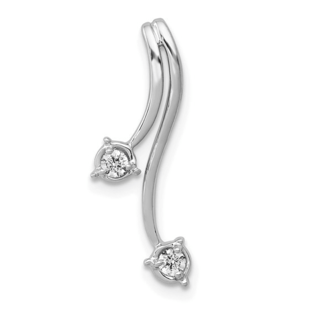 14K White Gold Lab Diamond Fashion Pendant, statement pendant design, unique pendant design for her