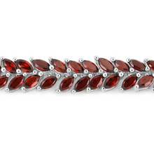 Load image into Gallery viewer, 18K White Gold Over Silver Garnet Tennis Bracelet