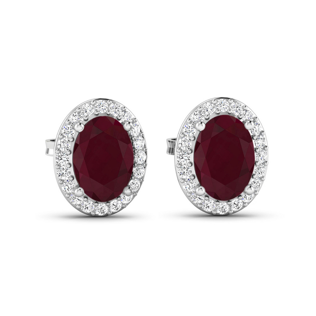 Genuine Diamond and Ruby Studs