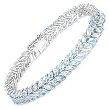 Load image into Gallery viewer, Natural Aquamarine Silver Bracelet