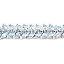 Load image into Gallery viewer, Natural Aquamarine Silver Bracelet