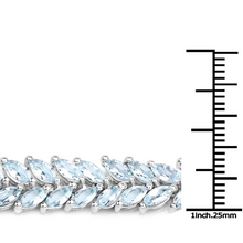 Load image into Gallery viewer, Natural Aquamarine Silver Bracelet