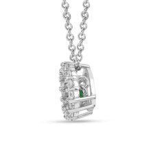 Load image into Gallery viewer, Natural Emerald Dancing Stone Halo Necklace