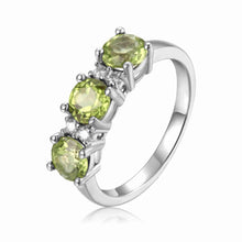 Load image into Gallery viewer, Three Stone Ring for Women 925 Sterling Silver Ring- FineColorJewels