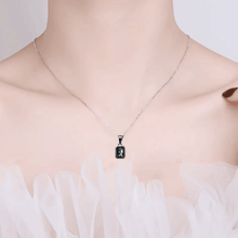 Load image into Gallery viewer, model showcasing Agate Pendant Necklace 925 Sterling Silver Pendant Gemini Zodiac Gift for Girlfriend