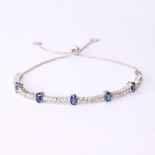 Load image into Gallery viewer, Genuine Sapphire Bracelet with Natural White Zircon