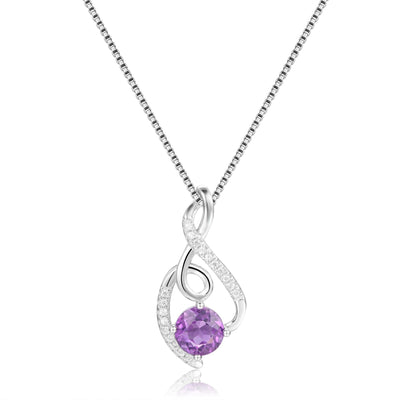 Amethyst Treble Clef Music Necklace - FineColorJewels