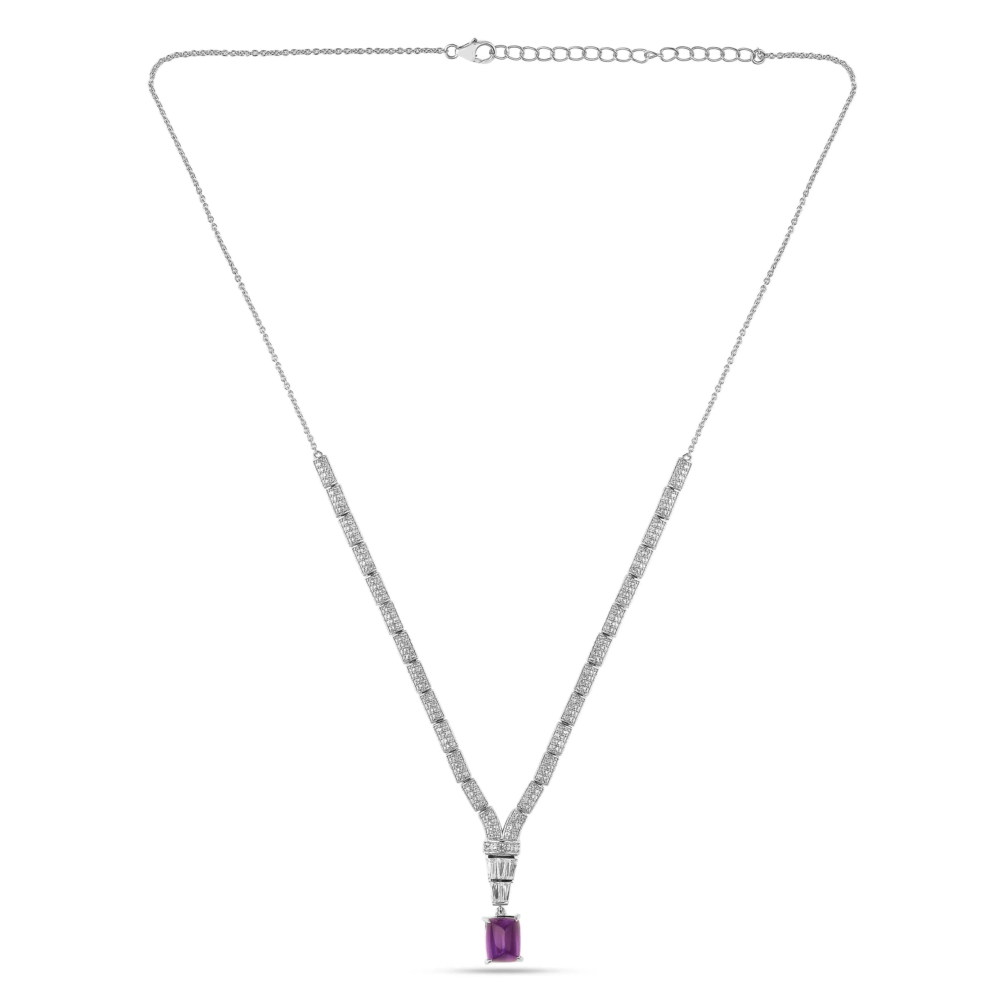 Natural Amethyst Art Deco Necklace