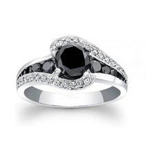 Load image into Gallery viewer, Black Spinel Engagement Ring