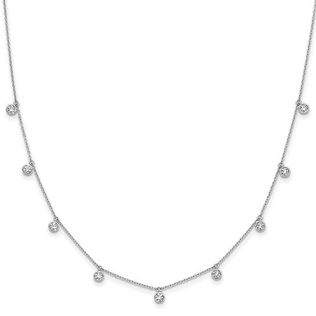 14K White Gold Lab Diamond Layering Necklace