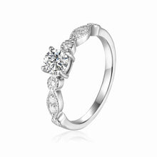 Load image into Gallery viewer, Moissanite Ring with Moissanite Accents in Sterling Silver