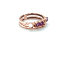 Load image into Gallery viewer, Natural Rhodolite and Multi Stone Silver Ring
