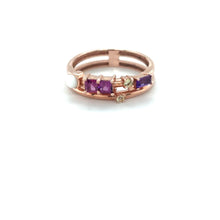 Load image into Gallery viewer, Natural Rhodolite and Multi Stone Silver Ring