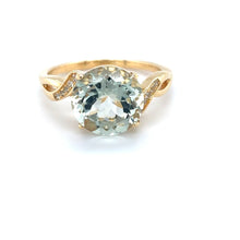 Load image into Gallery viewer, Natural Round Green Amethyst Silver Ring