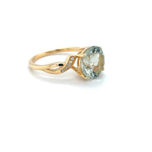 Load image into Gallery viewer, Natural Round Green Amethyst Silver Ring