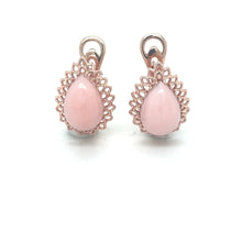 Load image into Gallery viewer, Natural Pink Opal Leverback Silver Earrings