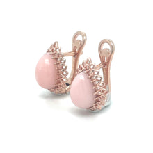 Load image into Gallery viewer, Natural Pink Opal Leverback Silver Earrings
