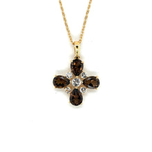 Load image into Gallery viewer, Natural Smoky Quartz Dainty Four Clover Necklace