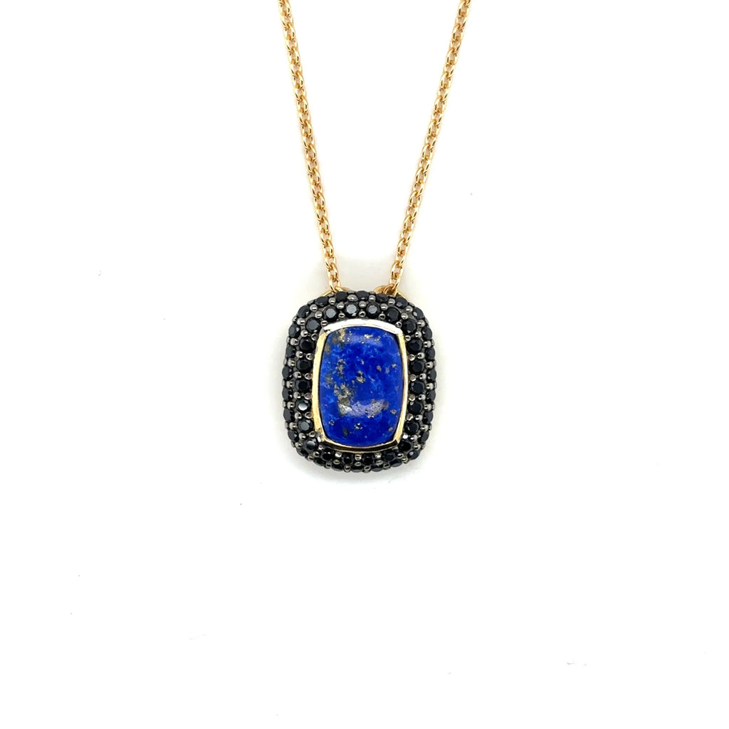 Natural Blue Lapis Lazuli Pendant Necklace