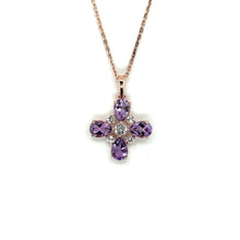 Load image into Gallery viewer, Natural Amethyst Dainty Four Clover Necklace