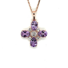Load image into Gallery viewer, Natural Amethyst Dainty Four Clover Necklace