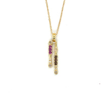 Load image into Gallery viewer, Natural Multistone Bar Drop Necklace Silver