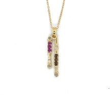 Load image into Gallery viewer, Natural Multistone Bar Drop Necklace Silver