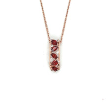 Load image into Gallery viewer, Natural Garnet Vertical Drop Pendant Necklace