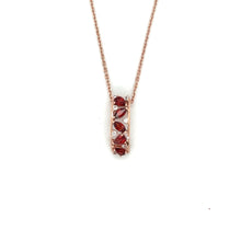 Load image into Gallery viewer, Natural Garnet Vertical Drop Pendant Necklace
