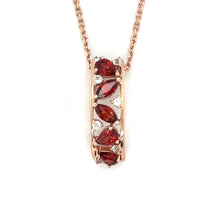 Load image into Gallery viewer, Natural Garnet Vertical Drop Pendant Necklace