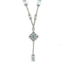 Load image into Gallery viewer, Natural Sky Blue Topaz Y Drop Necklace Silver