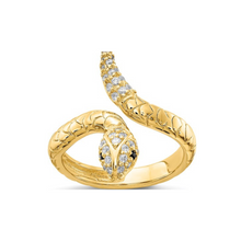 Load image into Gallery viewer, Cubic Zirconia Sterling Silver Snake Ring
