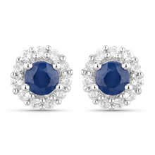 Load image into Gallery viewer, Silver Blue Sapphire Jewelry Set